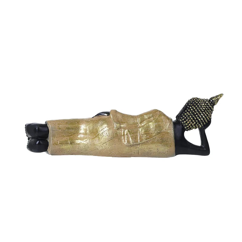 Thai Buddha Figurine – Sitting Buddha Statue, 15cm Resin Bronze-Effect Feng Shui Ornament for Home & Office Decor