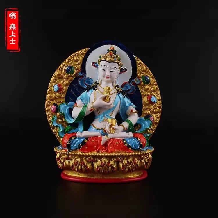 Vajrapani Statue – Hand-Painted Resin Bodhisattva Figurine, Small Buddhist Guardian Sculpture