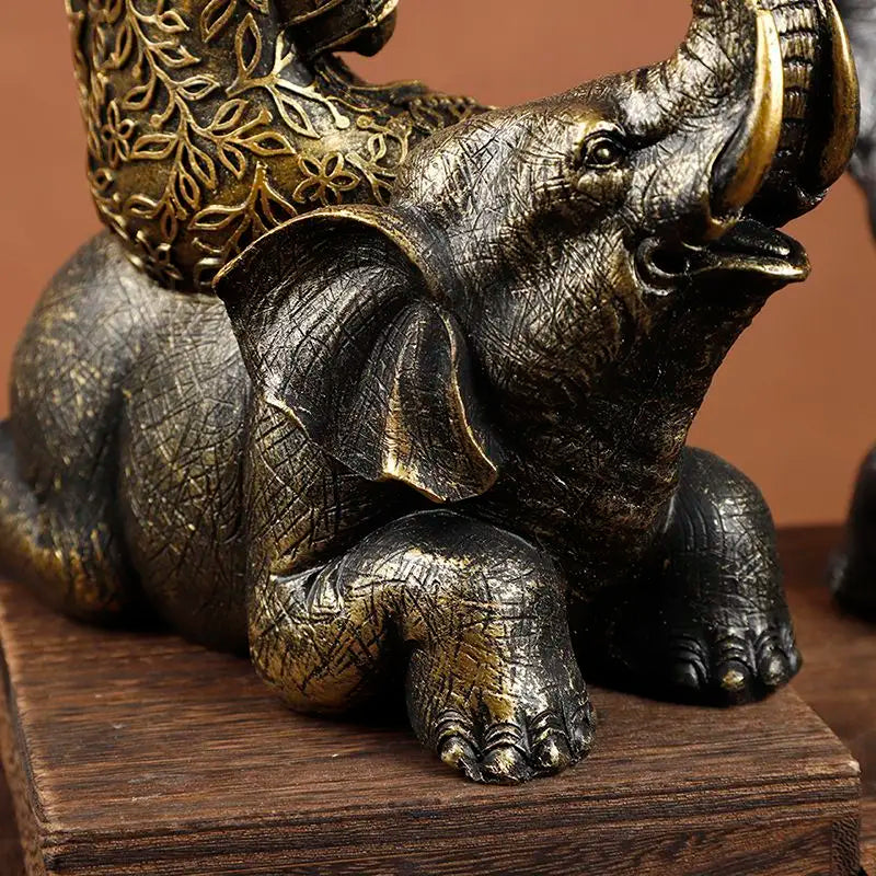 Samantabhadra Bodhisattva Statue – Resin Sculpture of Buddha on Elephant, Symbol of Great Vows & Dharma Practice