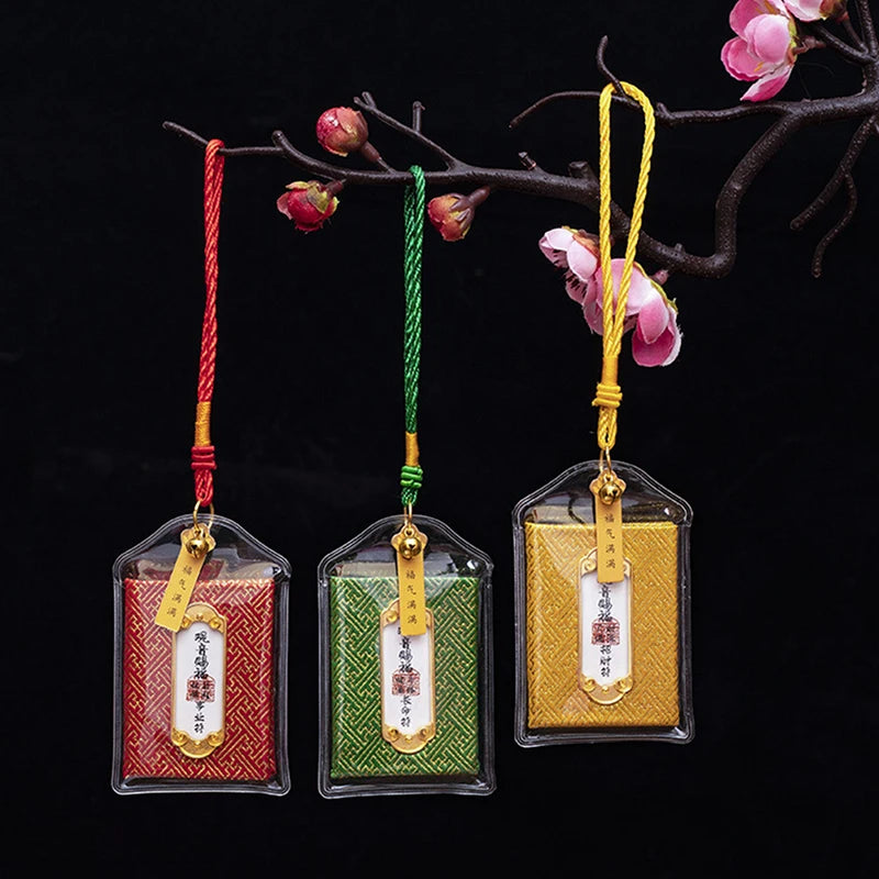 Guanyin Amulet – Brocade Buddhist Pendant for Family Safety, Health, Career & Good Fortune