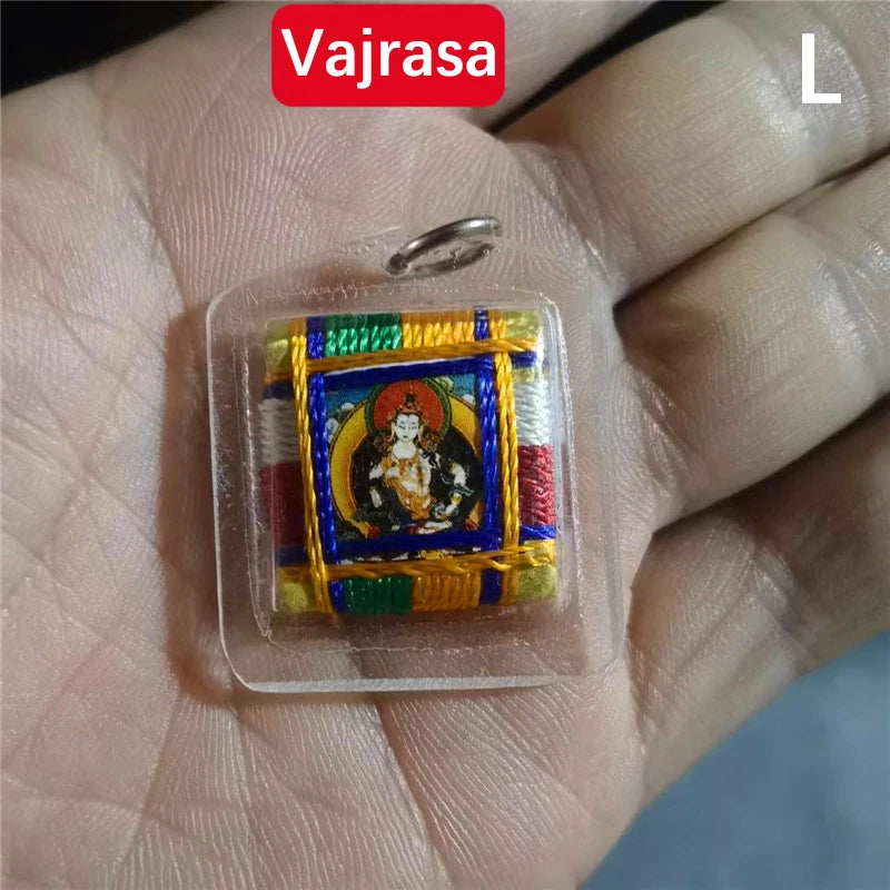 Guanyin Amulet – Brocade Buddhist Pendant for Family Safety, Health, Career & Good Fortune