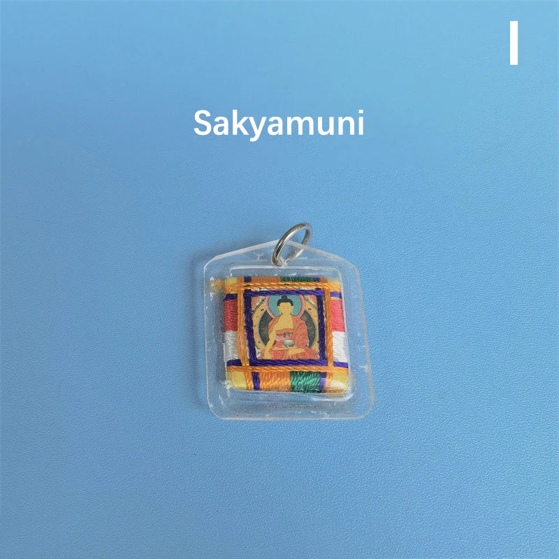 Guanyin Amulet – Brocade Buddhist Pendant for Family Safety, Health, Career & Good Fortune