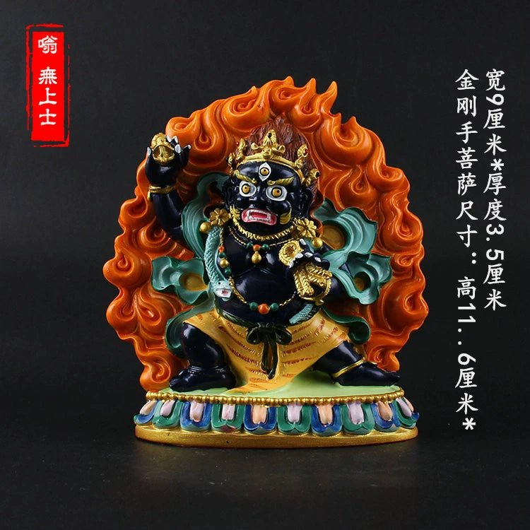 Vajrapani Statue – Hand-Painted Resin Bodhisattva Figurine, Small Buddhist Guardian Sculpture