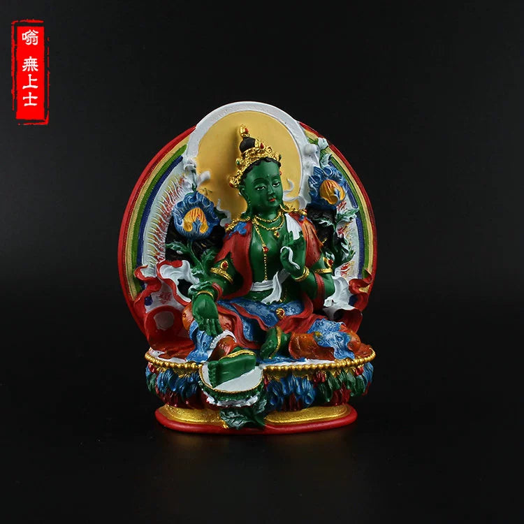 Vajrapani Statue – Hand-Painted Resin Bodhisattva Figurine, Small Buddhist Guardian Sculpture