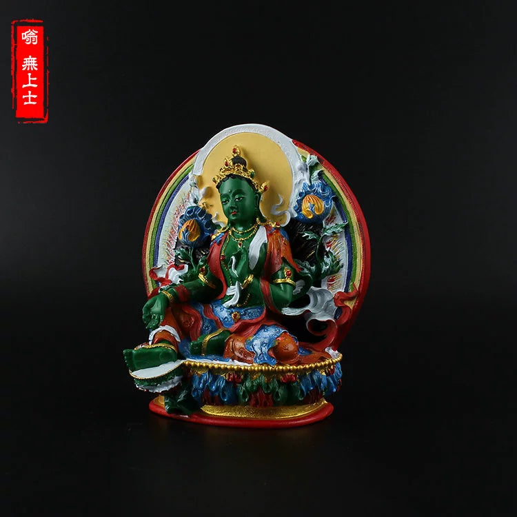 Vajrapani Statue – Hand-Painted Resin Bodhisattva Figurine, Small Buddhist Guardian Sculpture