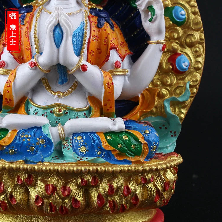 Vajrapani Statue – Hand-Painted Resin Bodhisattva Figurine, Small Buddhist Guardian Sculpture