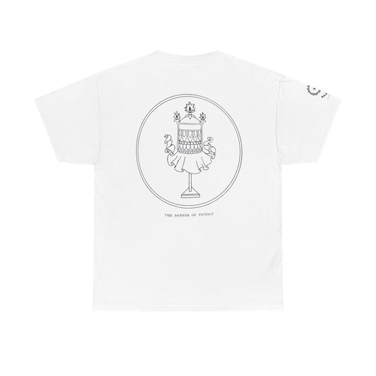 Engaged Buddhagang T-Shirt, Quirky Animal Tee, Banner of Victory, Spiritual Gift, Casual Square Graphic Tee, Perfect for Mindfulness