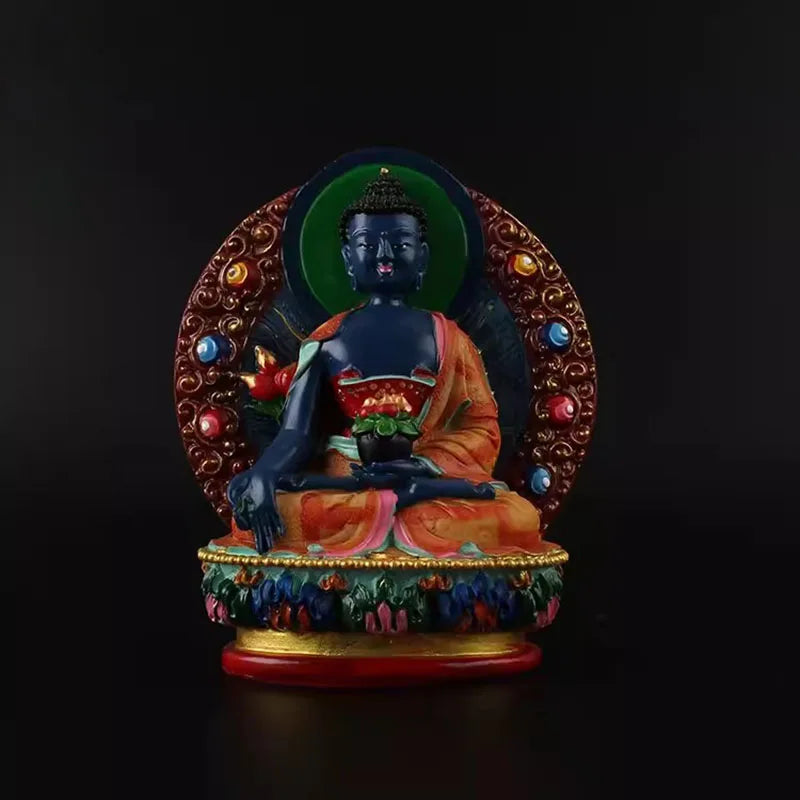 Vajrapani Statue – Hand-Painted Resin Bodhisattva Figurine, Small Buddhist Guardian Sculpture