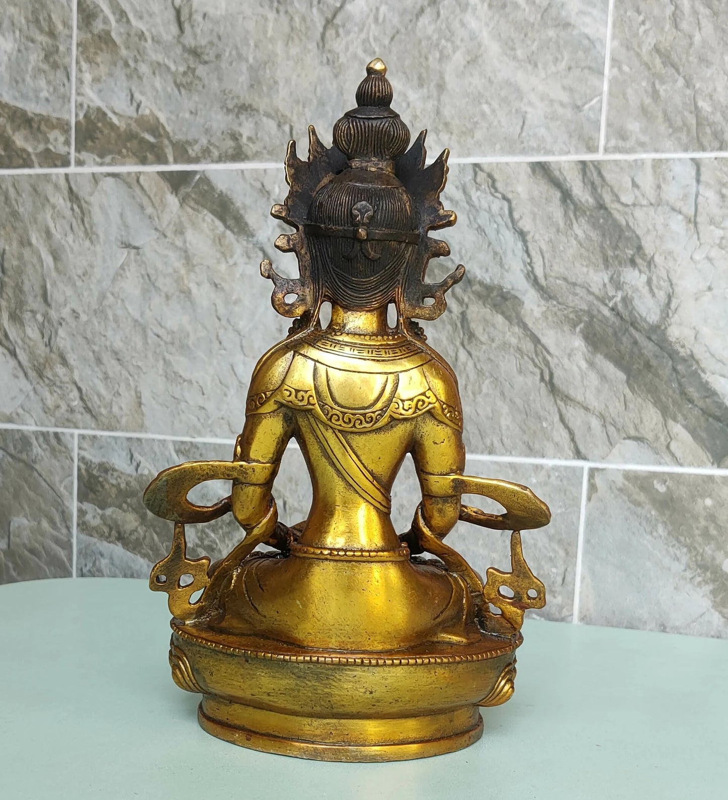 Amitabha Buddha Statue – Bronze/Brass Art Sculpture of Amitayus, Auspicious Divinity for Meditation