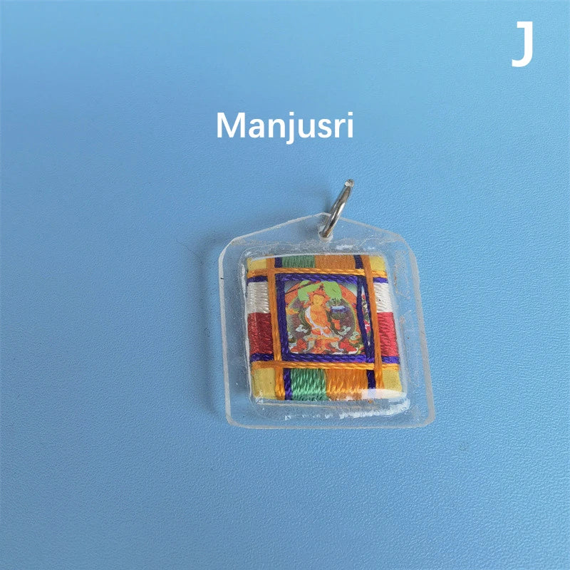 Guanyin Amulet – Brocade Buddhist Pendant for Family Safety, Health, Career & Good Fortune