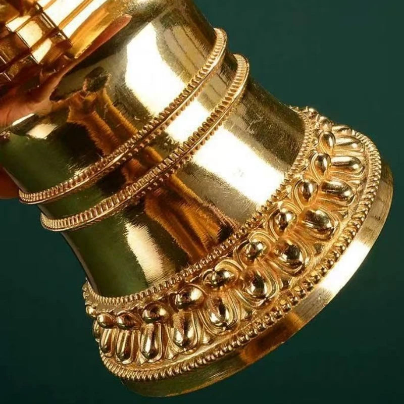 Copper Buddhist Stupa Statue – Hand-Carved Reliquary Ornament, Gold/Silver/Bronze Finish for Altar & Home Decor
