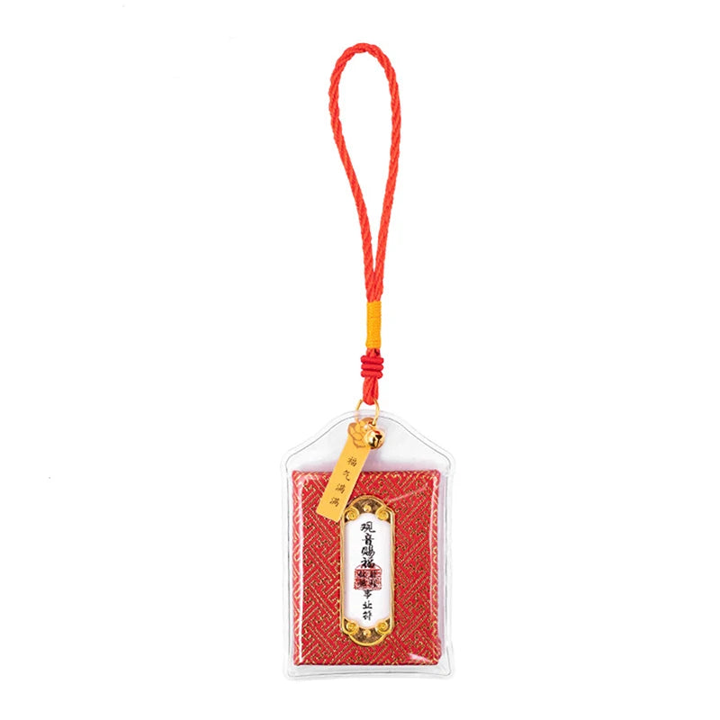 Guanyin Amulet – Brocade Buddhist Pendant for Family Safety, Health, Career & Good Fortune