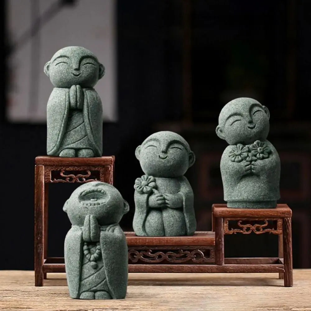 Miniature Buddha Statue – Handmade Little Monk Figurine, Multi-Style Zen Garden & Home Decor Ornament