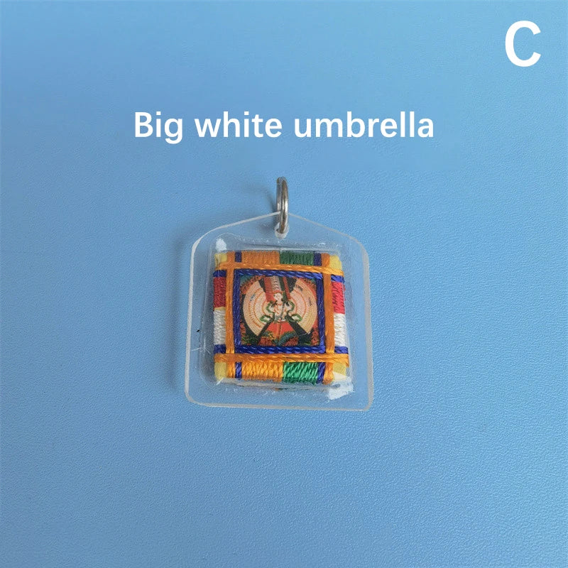 Guanyin Amulet – Brocade Buddhist Pendant for Family Safety, Health, Career & Good Fortune