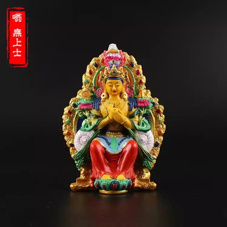 Vajrapani Statue – Hand-Painted Resin Bodhisattva Figurine, Small Buddhist Guardian Sculpture