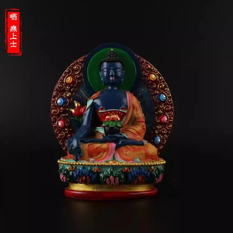 Vajrapani Statue – Hand-Painted Resin Bodhisattva Figurine, Small Buddhist Guardian Sculpture