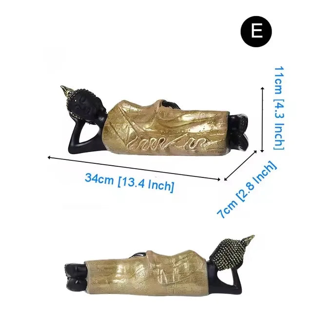 Thai Buddha Figurine – Sitting Buddha Statue, 15cm Resin Bronze-Effect Feng Shui Ornament for Home & Office Decor