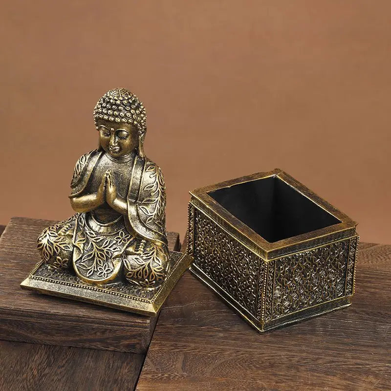 Samantabhadra Bodhisattva Statue – Resin Sculpture of Buddha on Elephant, Symbol of Great Vows & Dharma Practice