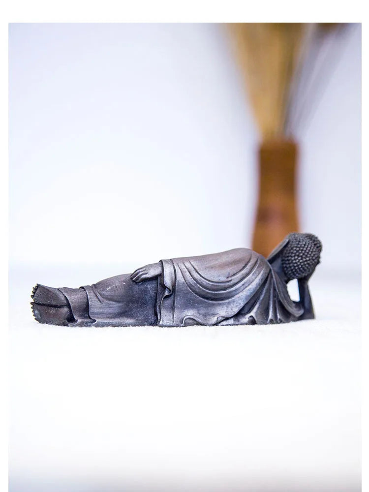 Reclining Buddha Statue – Resin & Iron Powder Sculpture, Mahāparinibbāna Lion’s Pose