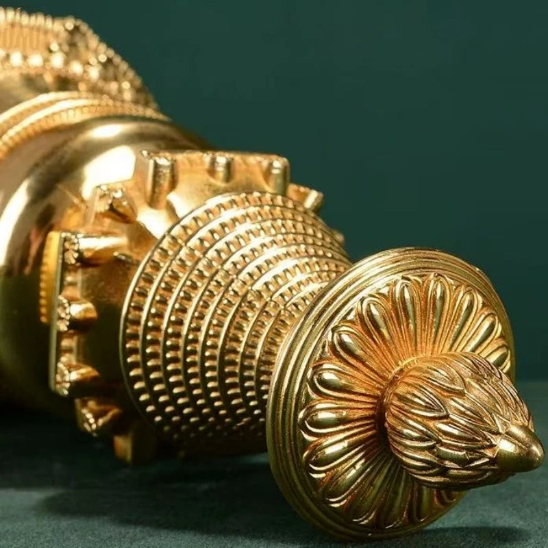 Copper Buddhist Stupa Statue – Hand-Carved Reliquary Ornament, Gold/Silver/Bronze Finish for Altar & Home Decor