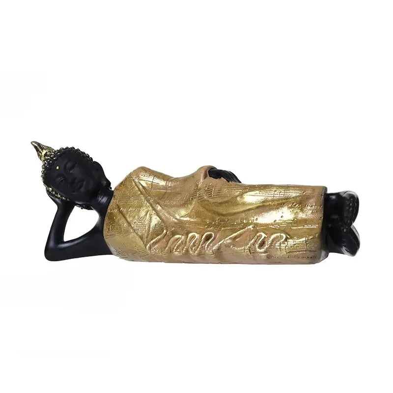 Thai Buddha Figurine – Sitting Buddha Statue, 15cm Resin Bronze-Effect Feng Shui Ornament for Home & Office Decor