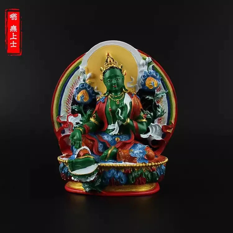 Vajrapani Statue – Hand-Painted Resin Bodhisattva Figurine, Small Buddhist Guardian Sculpture