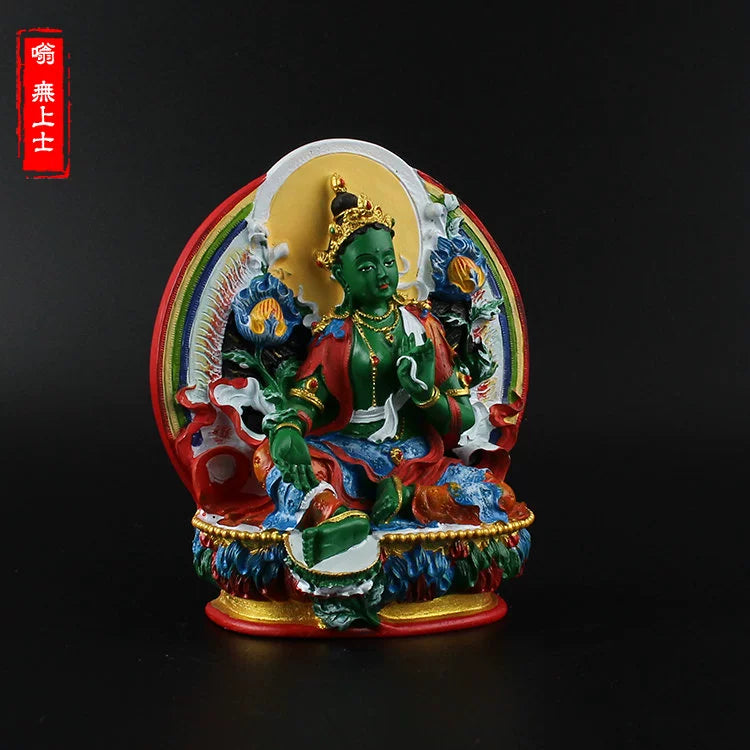 Vajrapani Statue – Hand-Painted Resin Bodhisattva Figurine, Small Buddhist Guardian Sculpture
