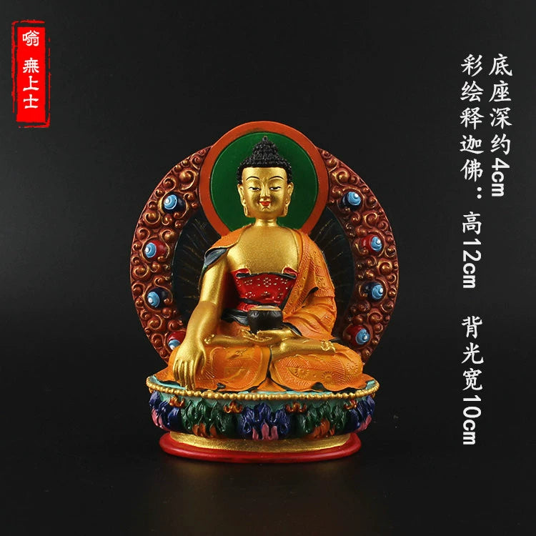 Vajrapani Statue – Hand-Painted Resin Bodhisattva Figurine, Small Buddhist Guardian Sculpture