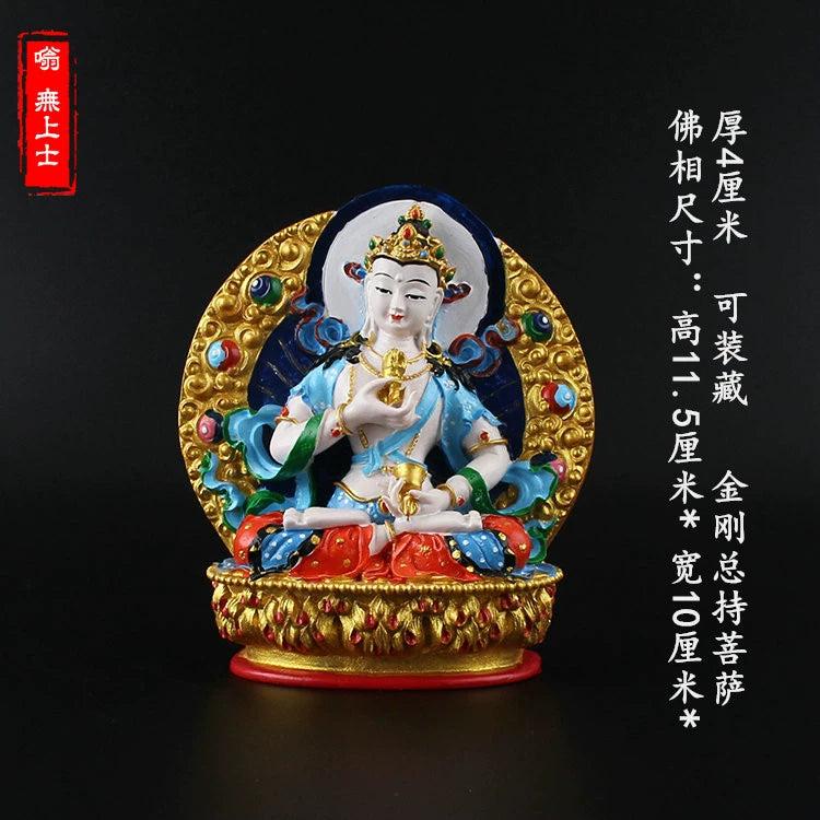 Vajrapani Statue – Hand-Painted Resin Bodhisattva Figurine, Small Buddhist Guardian Sculpture