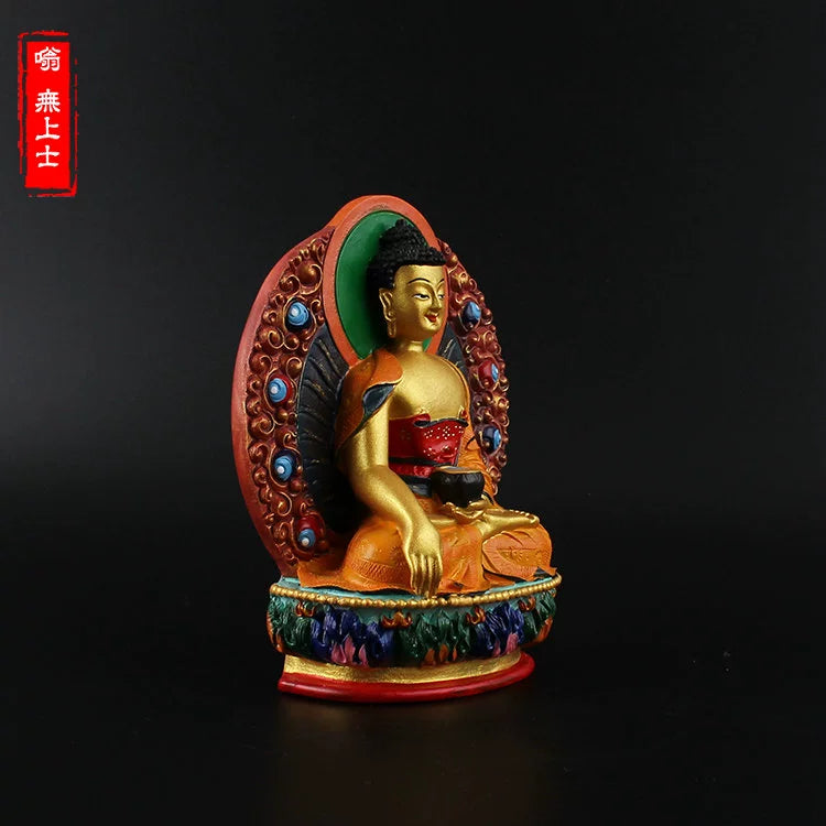 Vajrapani Statue – Hand-Painted Resin Bodhisattva Figurine, Small Buddhist Guardian Sculpture